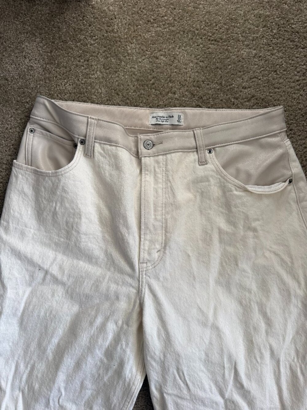 Abercrombie Curve Love Mixed Fabric Jeans